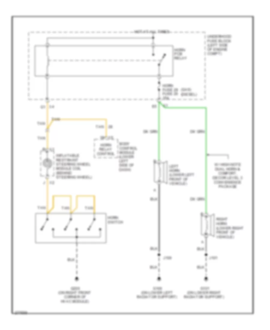 Horn Wiring Diagram for GMC Sierra HD 2008 3500