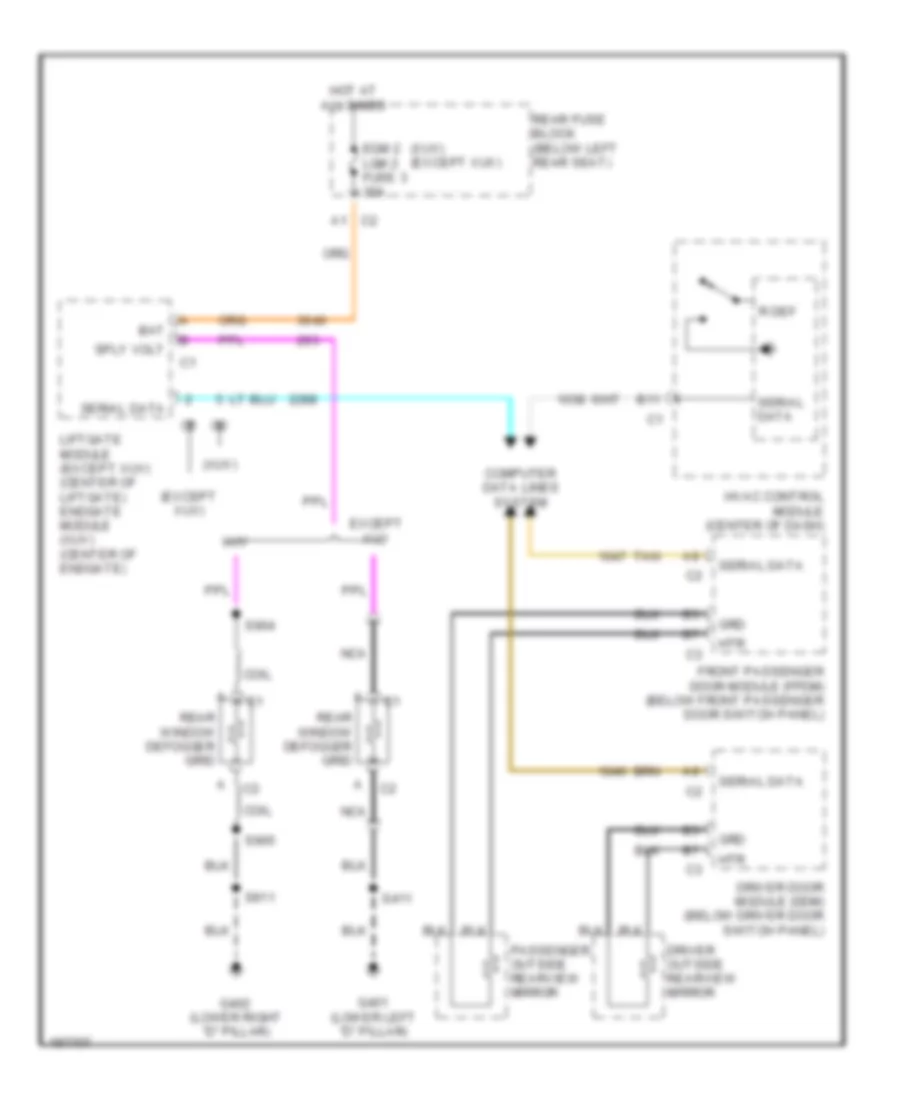 Defoggers Wiring Diagram for GMC Envoy XL 2004