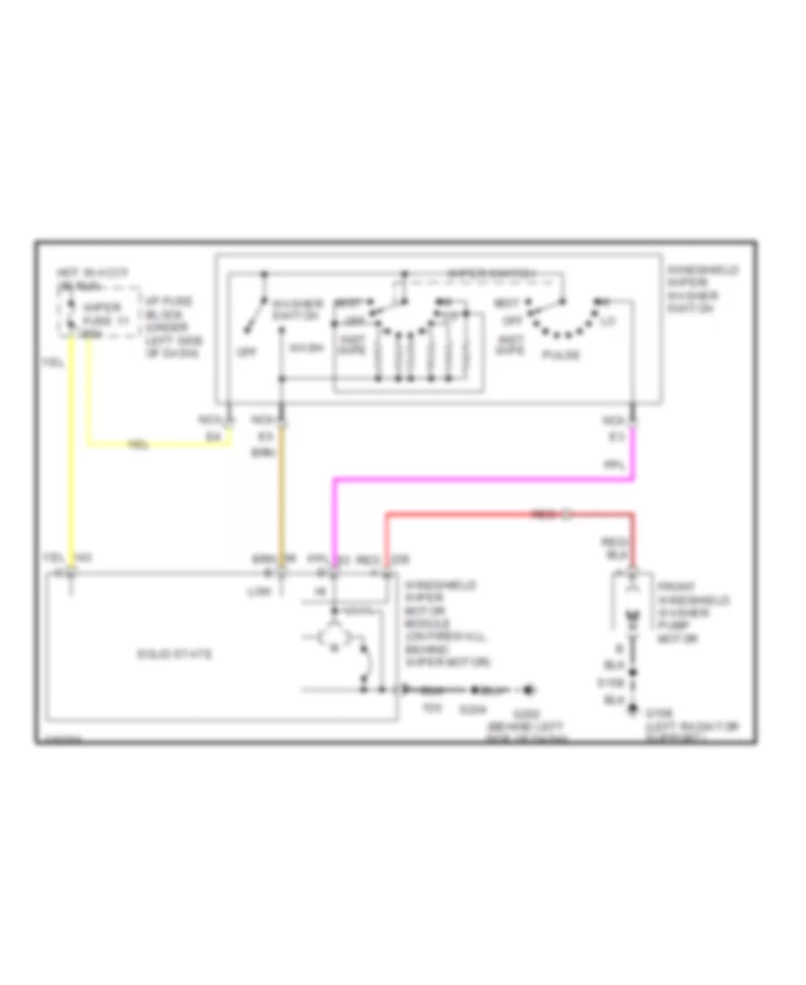 Front WiperWasher Wiring Diagram for GMC C3500 HD 1999