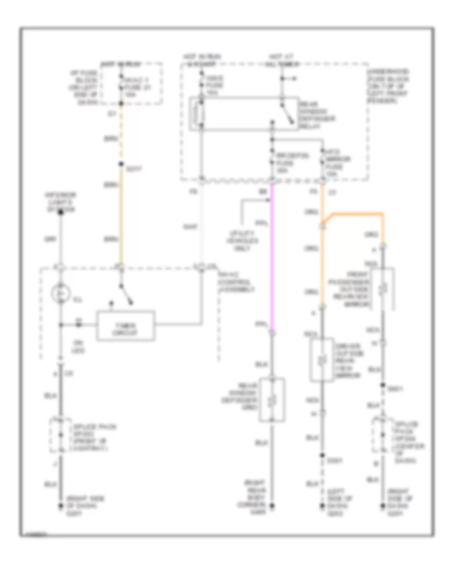 Defogger Wiring Diagram, with Manual AC for GMC Jimmy 2001