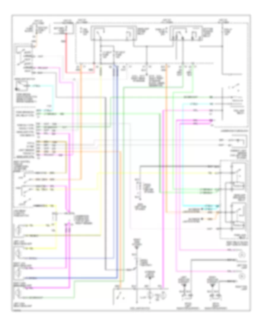 Headlight Wiring Diagram, without ZR2 for GMC Jimmy 2001