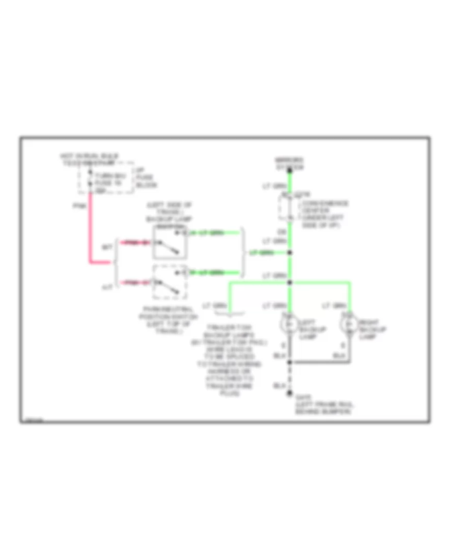 Backup Lamps Wiring Diagram for GMC CHD 1996 3500