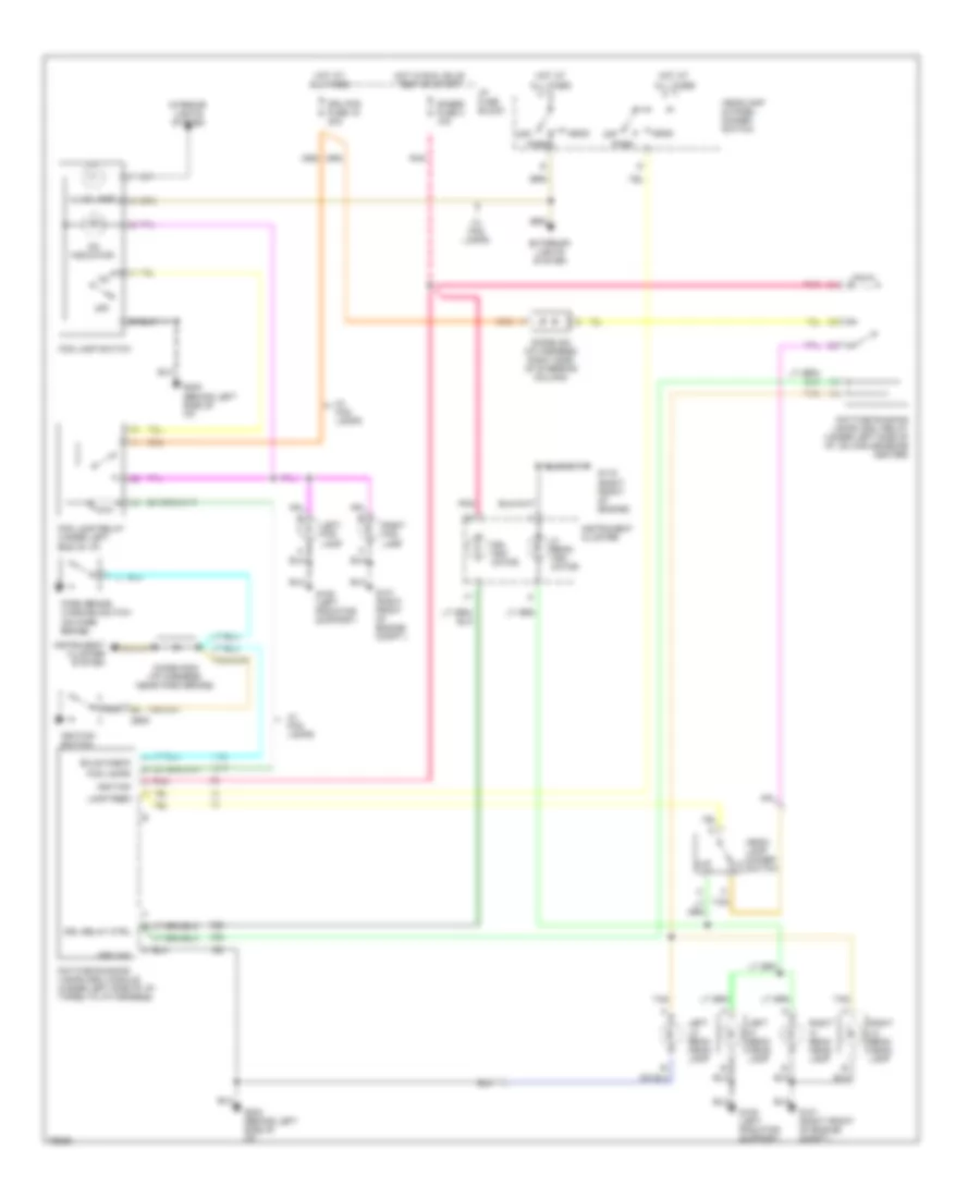 Headlight Wiring Diagram with Quad Headlamps for GMC CHD 1996 3500