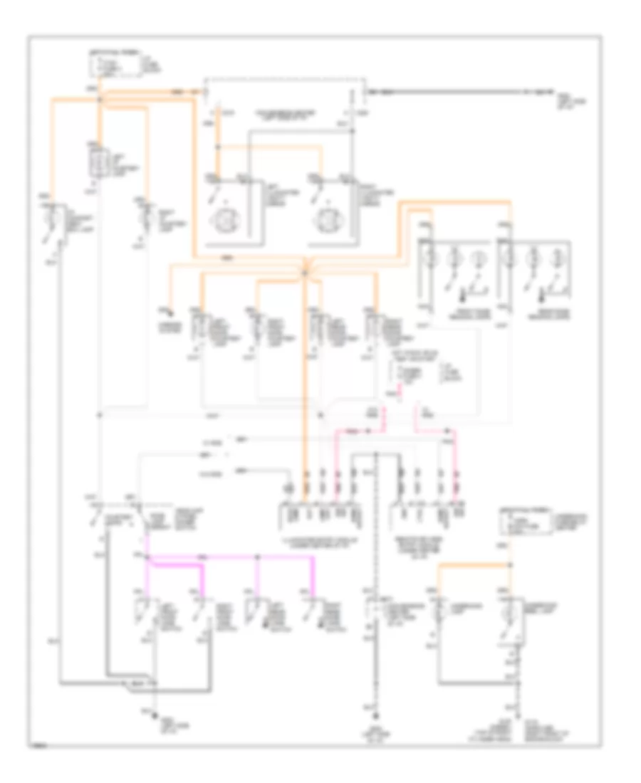 Courtesy Lamps Wiring Diagram Crew Cab with Auxiliary Lighting for GMC CHD 1996 3500