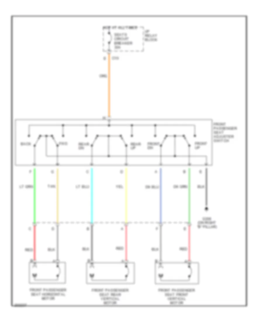 Passenger Power Seat Wiring Diagram for GMC Yukon XL C2005 1500