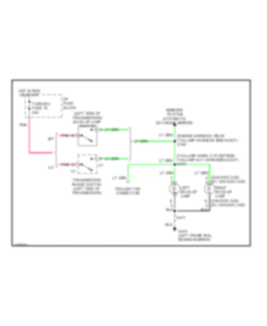 Back up Lamps Wiring Diagram for GMC Cab  Chassis C1999 2500