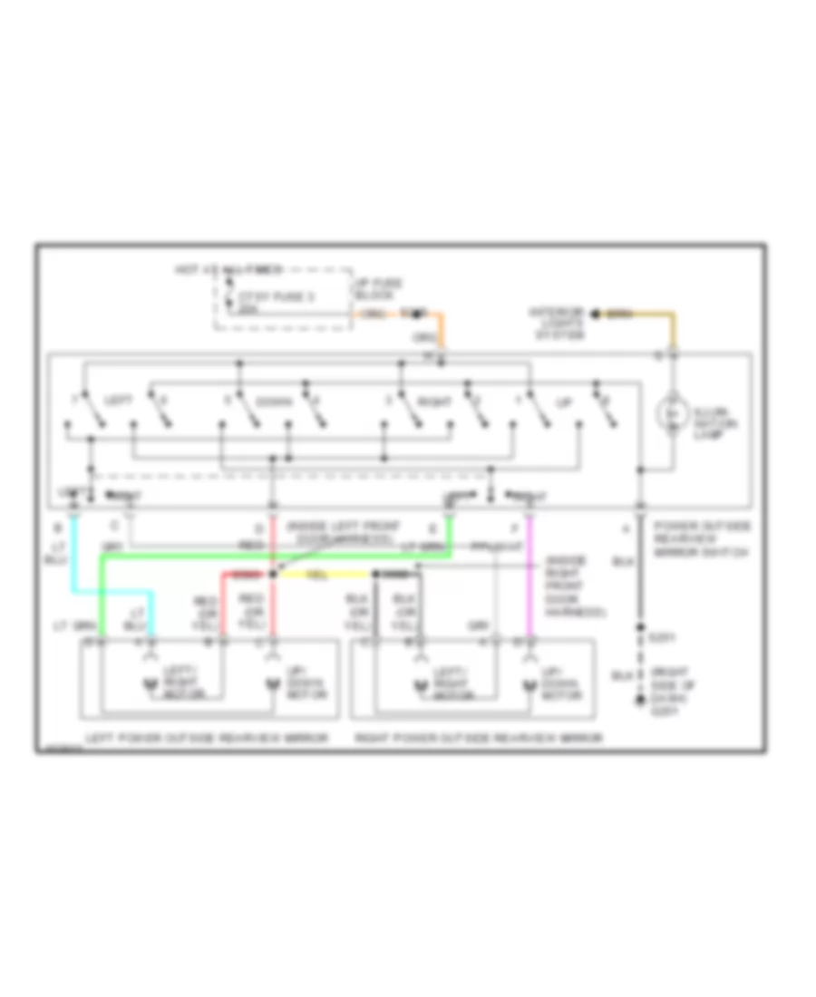 Power Mirrors Wiring Diagram for GMC Cab  Chassis C2500 1999