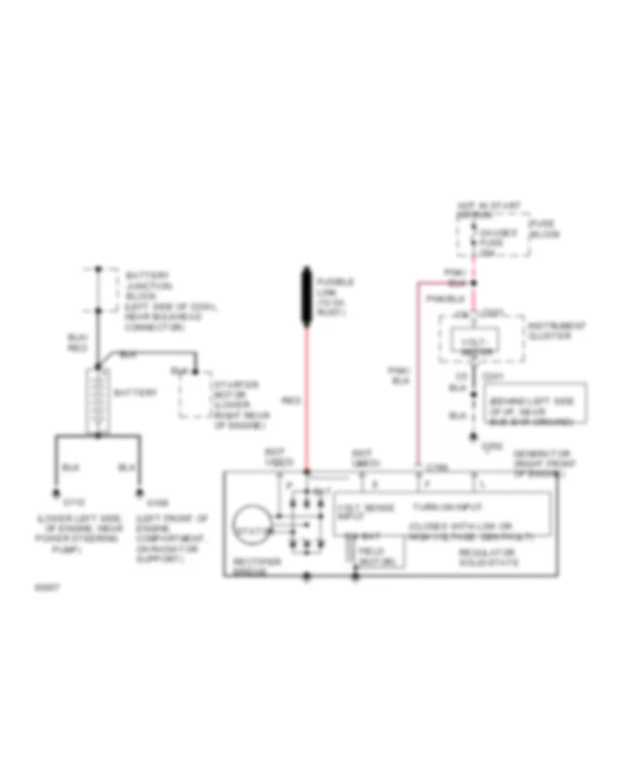 5 7L VIN K Charging Wiring Diagram for GMC Rally G1994 2500