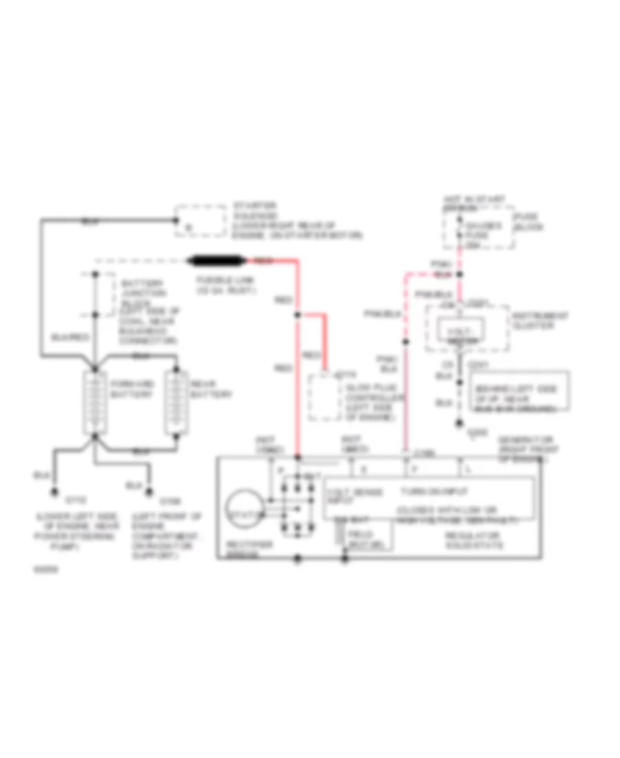 6.5L (VIN P), Charging Wiring Diagram for GMC Rally G2500 1994