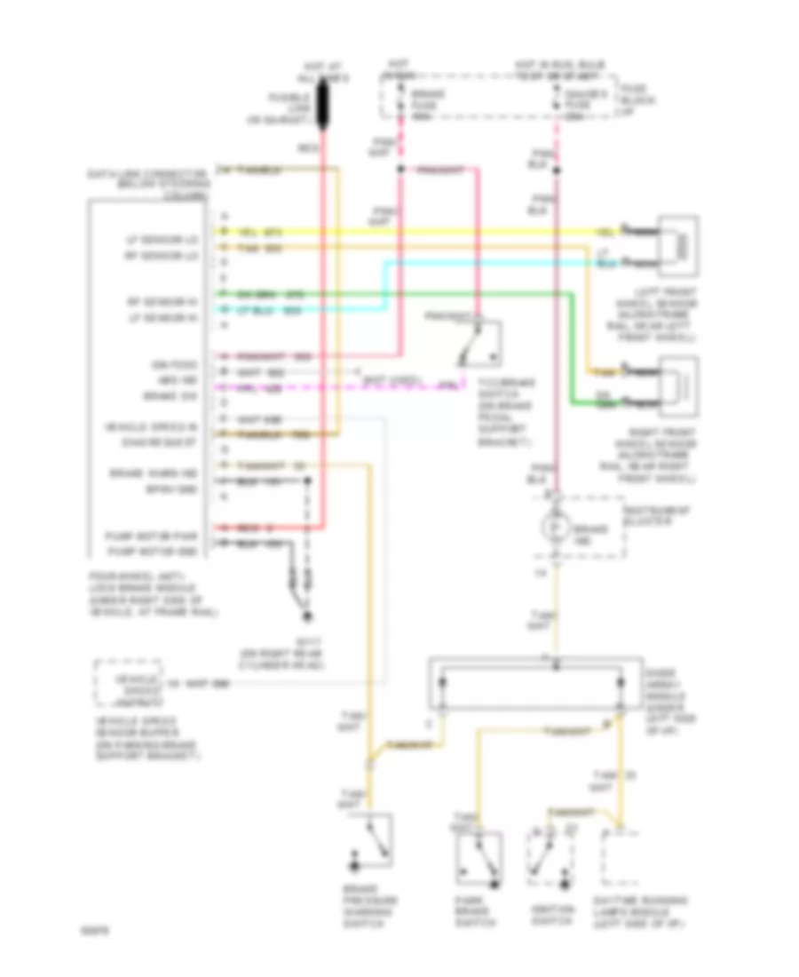All Wheel ABS Wiring Diagram with DRL for GMC Rally G1994 2500