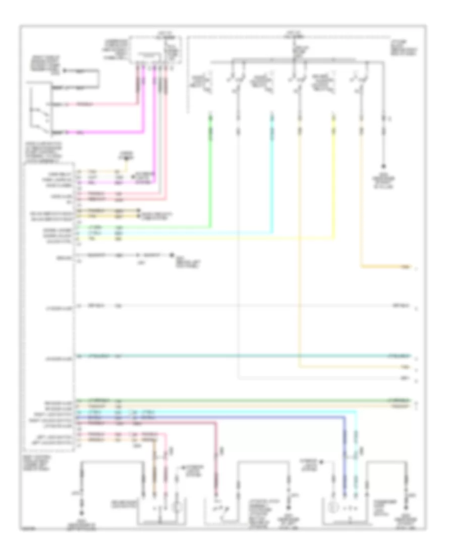 Forced Entry Wiring Diagram, without Express UpDown Windows (1 of 2) for GMC Acadia SL 2010