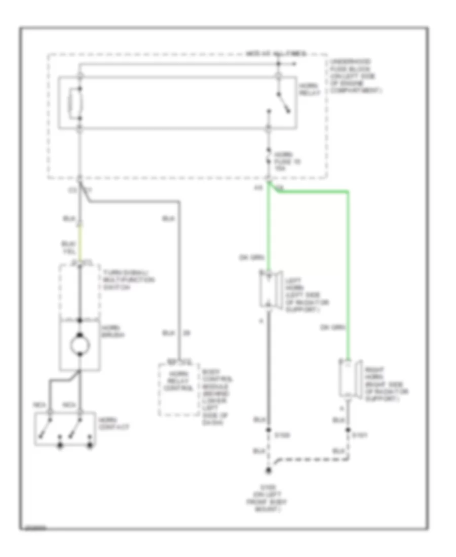 Horn Wiring Diagram for GMC Yukon XL K2005 1500