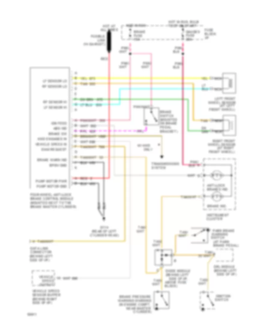 All Wheel ABS Wiring Diagram with Brake Control Module with DRL for GMC Sonoma 1994