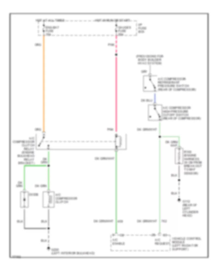 4.3L (VIN W), Электросхема кондиционера A/C для GMC Forward Control P1996 3500