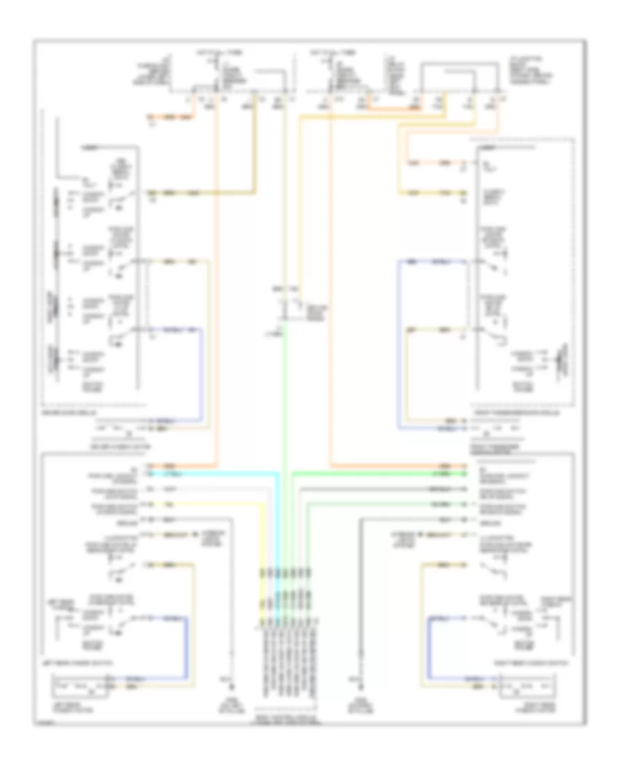 Power Windows Wiring Diagram for GMC Yukon XL K2005 2500