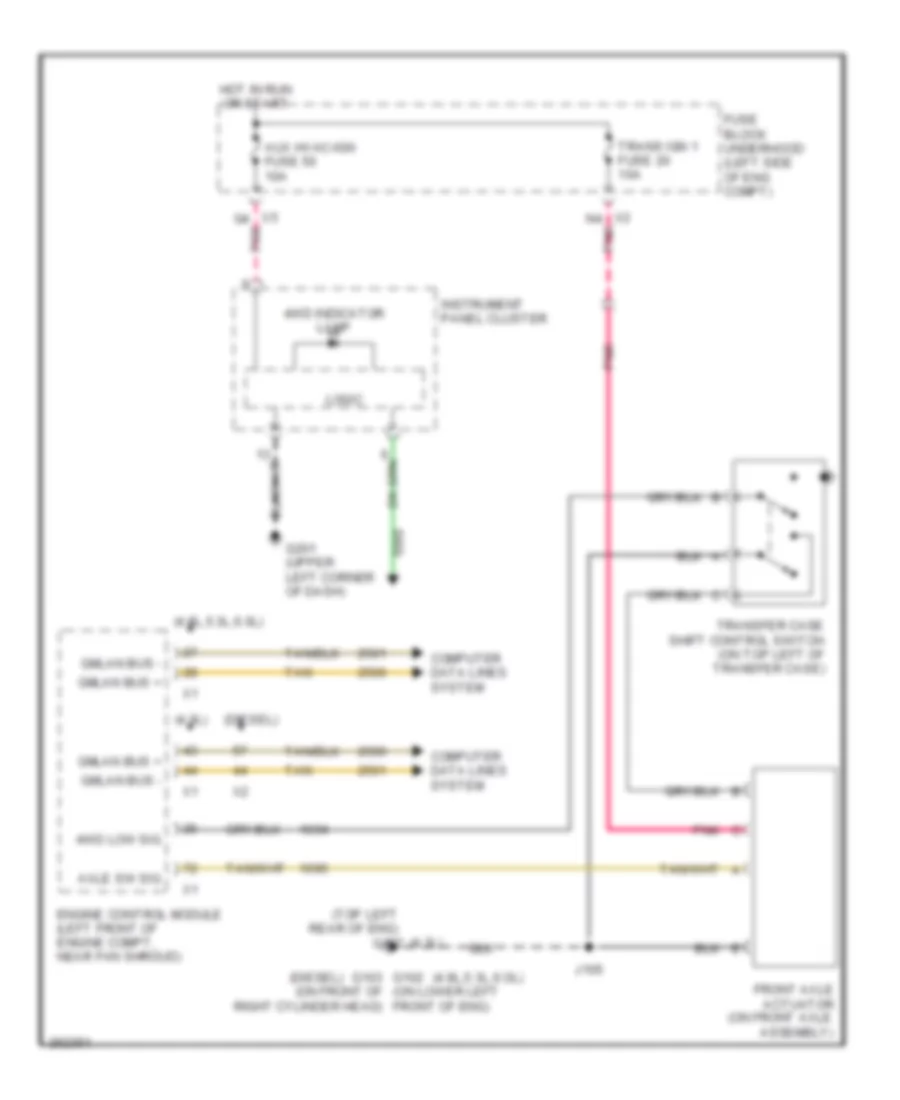 5.3L VIN 0, Transfer Case Wiring Diagram, 2-Speed Manual for GMC Sierra 2500 HD 2007