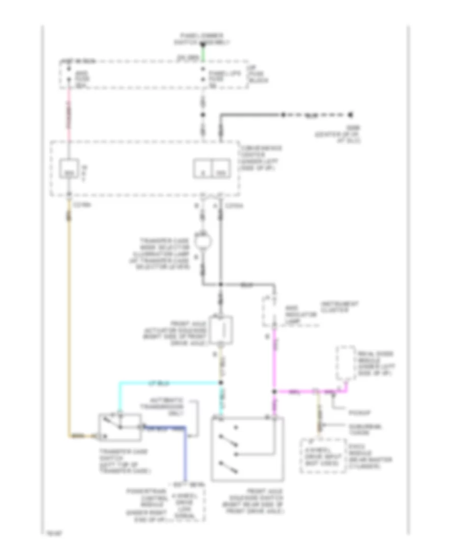 Transfer Case Wiring Diagram, Except K300 for GMC Suburban C1500 1994