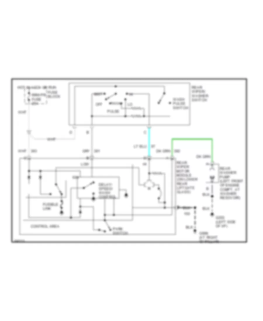 Rear WiperWasher Wiring Diagram for GMC Suburban C1500 1994