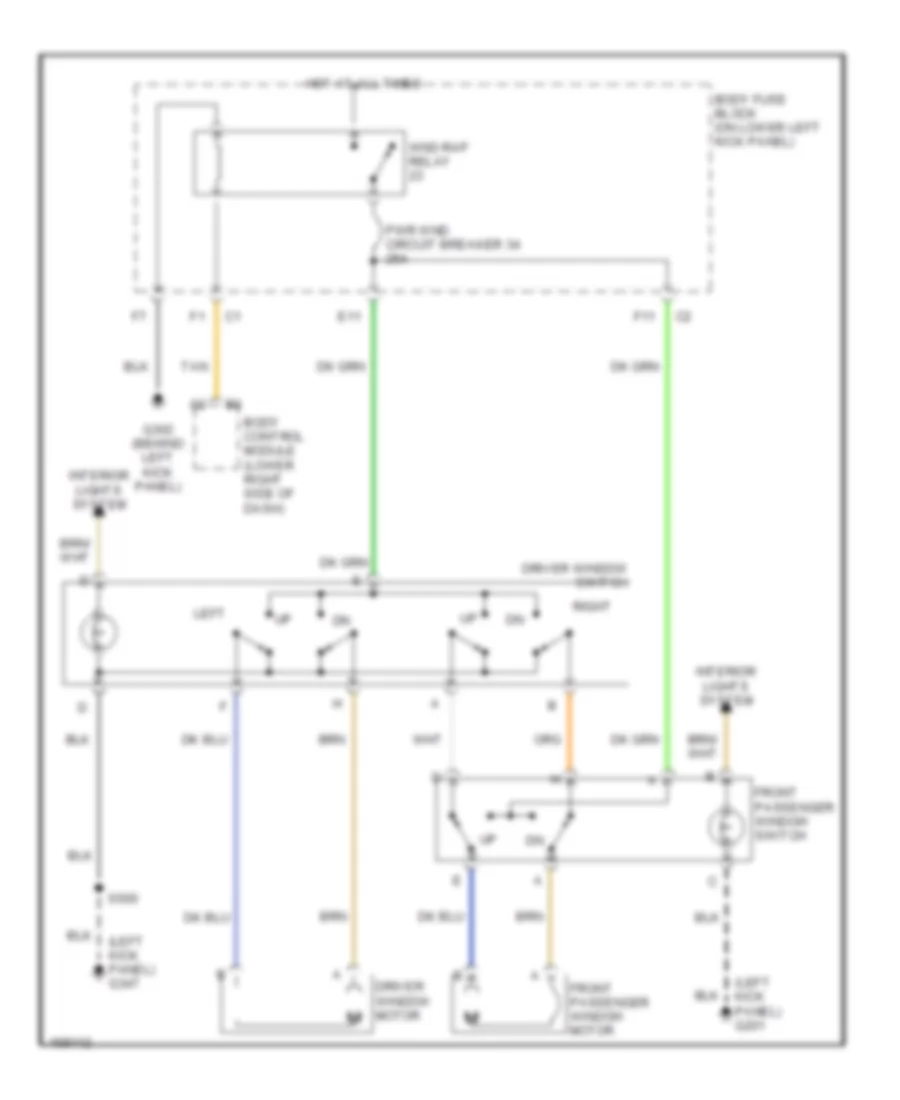 Power Windows Wiring Diagram for GMC Savana G2004 1500