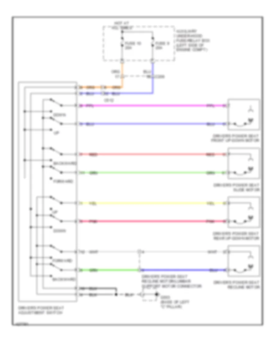 Электросхема привода водительского сиденья для Honda Pilot EX 2014
