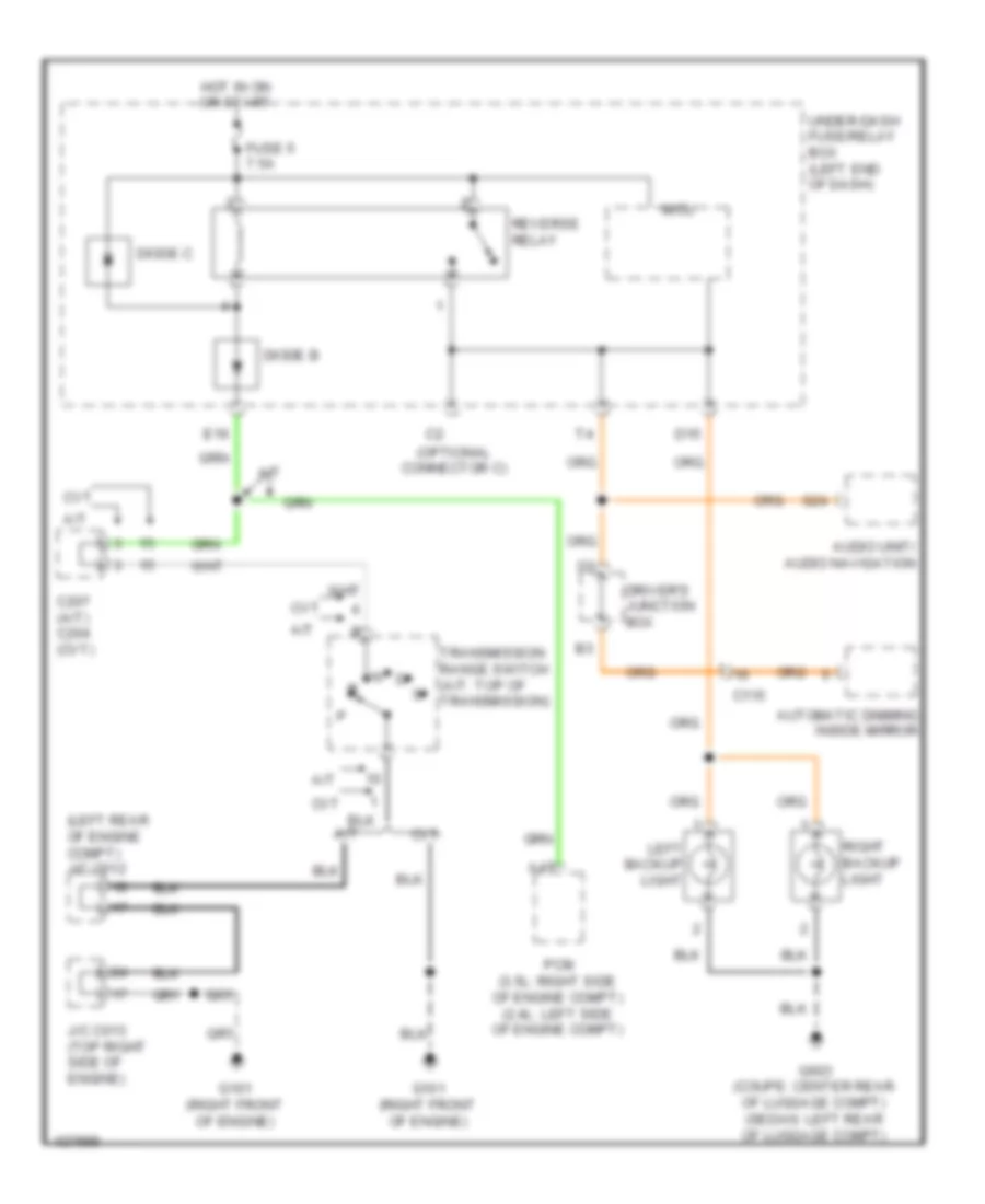 Электросхема заднего хода, кроме гибрида С A/T для Honda Accord Hybrid 2014