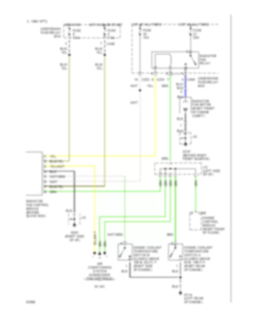 Электросхема системы охлаждения для Honda Accord LX 1994