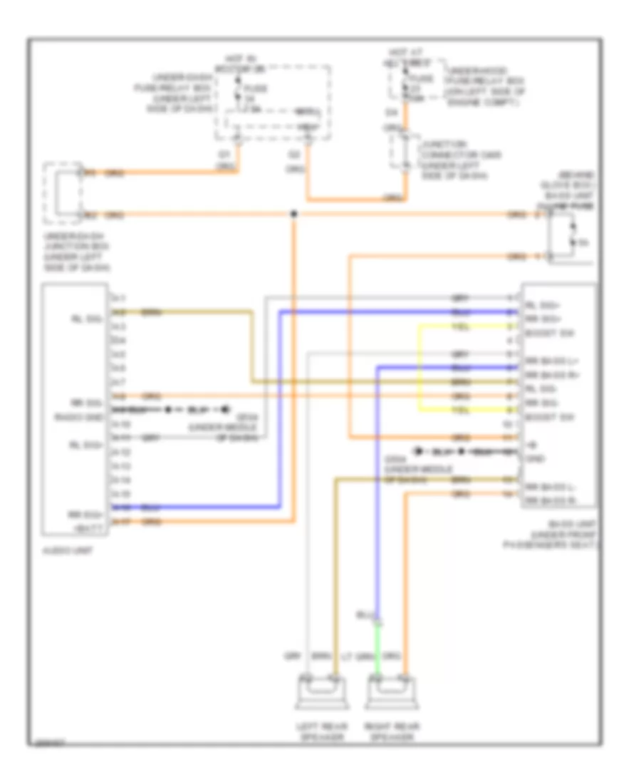 Bass Speaker Wiring Diagram, Accessory, LX, EX & EX-L without Навигация для Honda CR-V EX 2007
