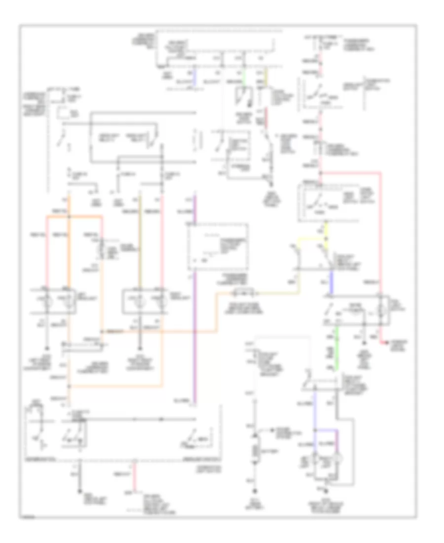 Headlight Wiring Diagram, without DRL & withAuto-Off Headlamps для Honda Accord LX 1999