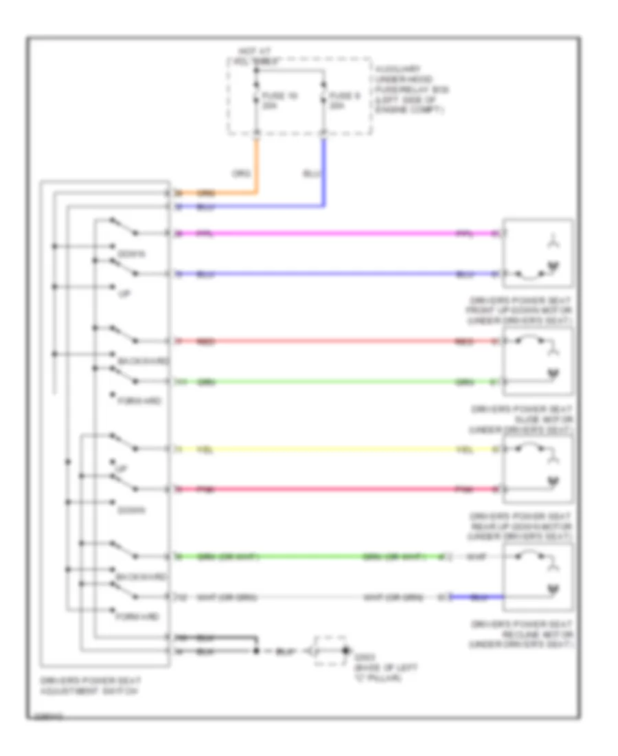 Электросхема привода водительского сиденья для Honda Pilot Touring 2010