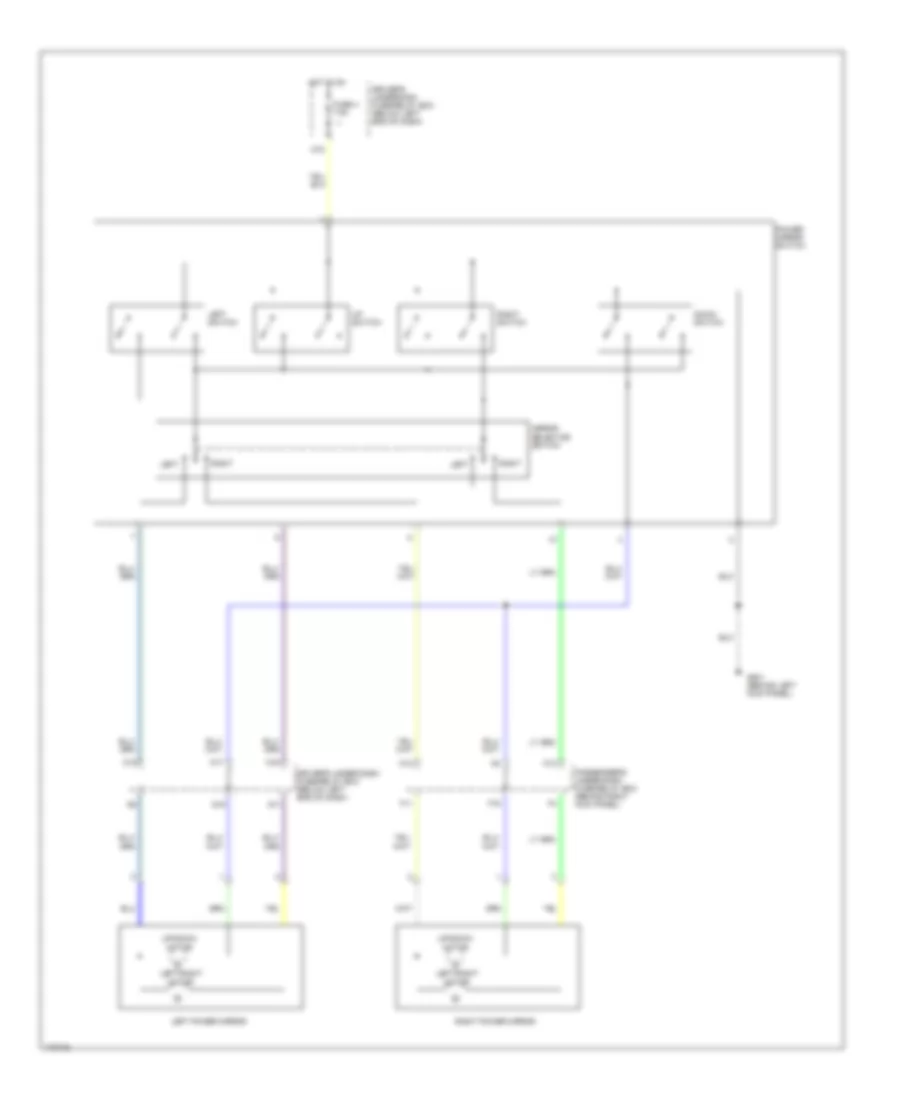 Электросхема привода зеркал, США для Honda Odyssey LX 2003