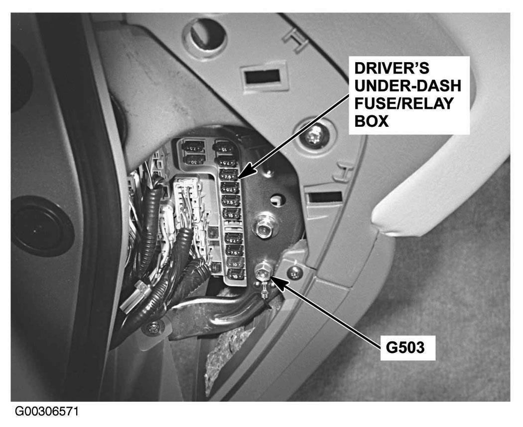 Honda Accord EX 2002 - Component Locations -  Locating Drivers Under-Dash Fuse/Relay Box