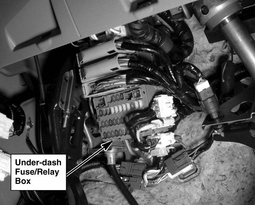 Honda Pilot EX 2009 - Component Locations -  Locating Under-Dash Fuse/Relay Box
