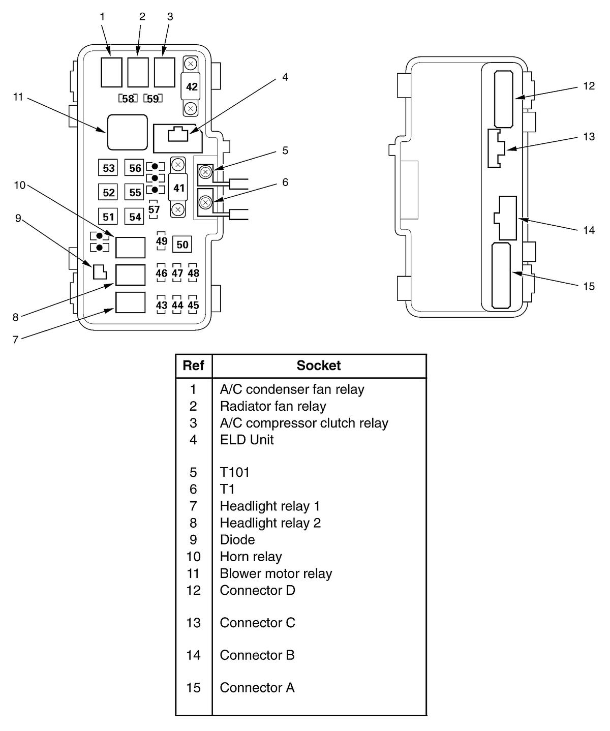 Honda S2000 2009 - Component Locations -  Main Under-Hood Fuse/Relay Box