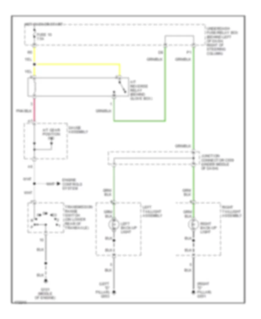 Back up Lamps Wiring Diagram A T for Honda Element LX 2005