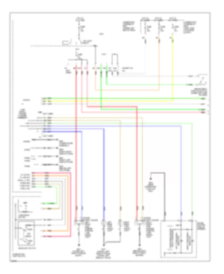 Exterior Lamps Wiring Diagram Except Hybrid 1 of 2 for Honda Civic Si 2011