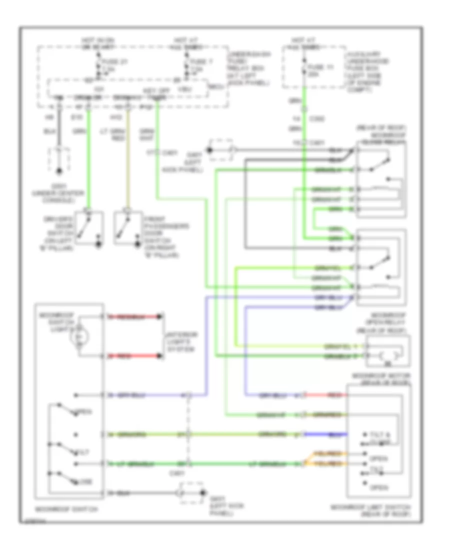 Power Top Sunroof Wiring Diagram for Honda Ridgeline RTL 2012