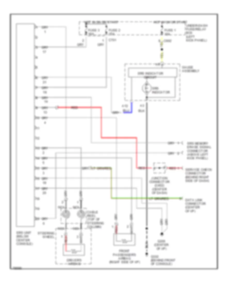 Supplemental Restraint Wiring Diagram for Honda Accord DX 1996