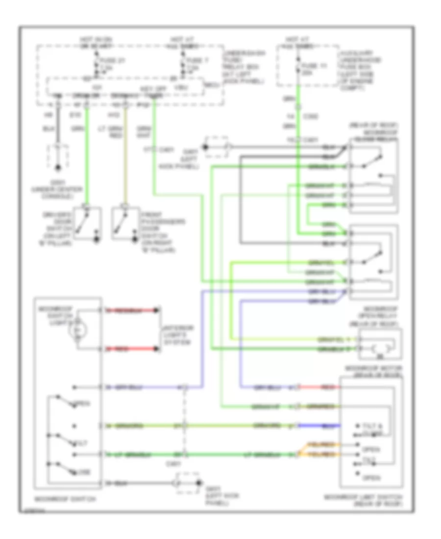 Power TopSunroof Wiring Diagram for Honda Ridgeline RT 2013