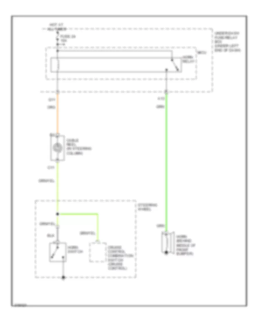 Horn Wiring Diagram, without Security for Honda Fit Sport 2009