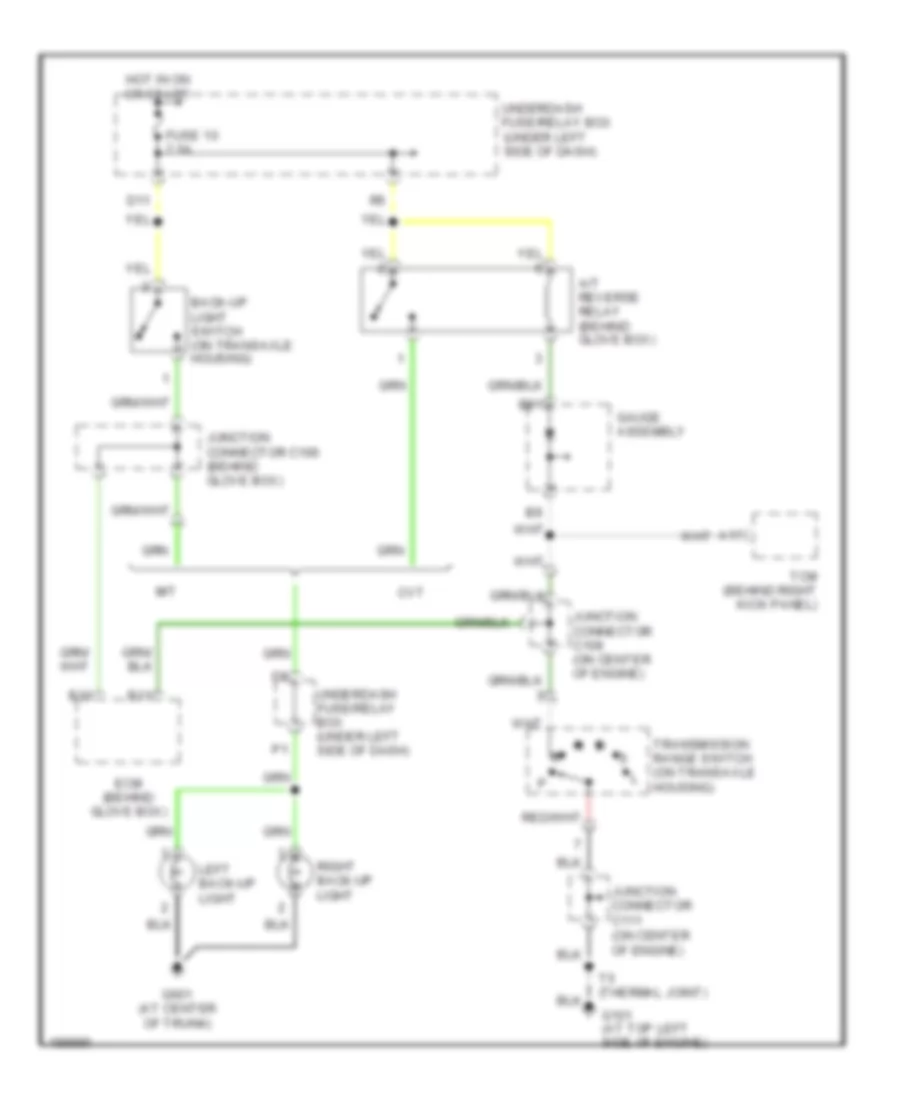 Back-up Lamps Wiring Diagram, Hybrid for Honda Civic HX 2005