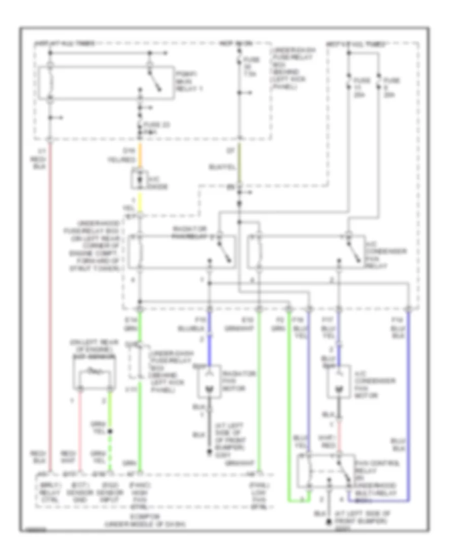 3.0L, Cooling Fan Wiring Diagram for Honda Accord DX 2004