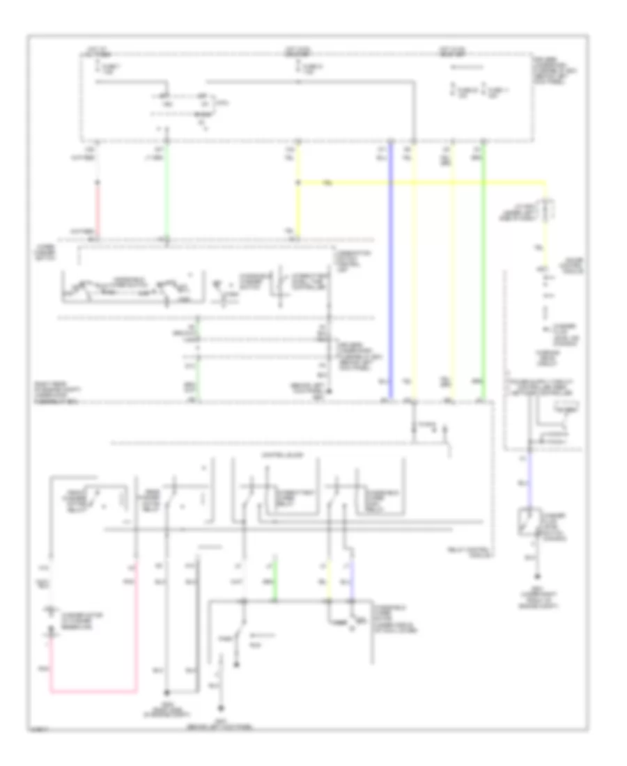 Электросхема передних стеклоочистителей дворников и омывателя лобового стекла для Honda Odyssey LX 2009