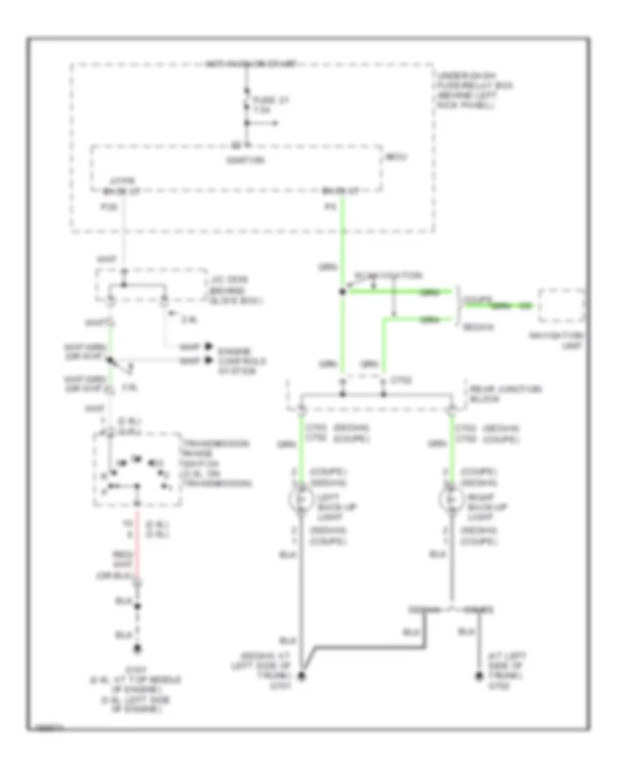 Back up Lamps Wiring Diagram A T for Honda Accord EX 2004