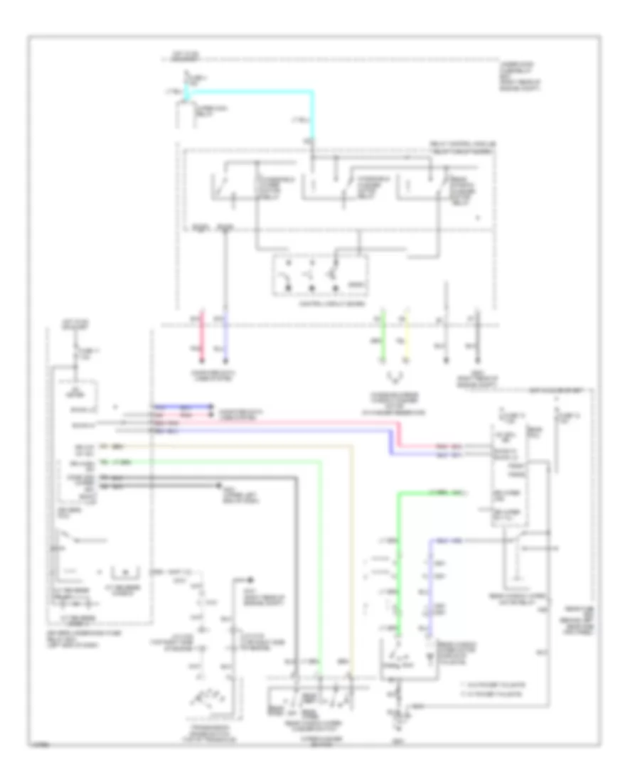 Электросхема заднего стеклоочистителя дворника и омывателя для Honda Odyssey Touring 2014