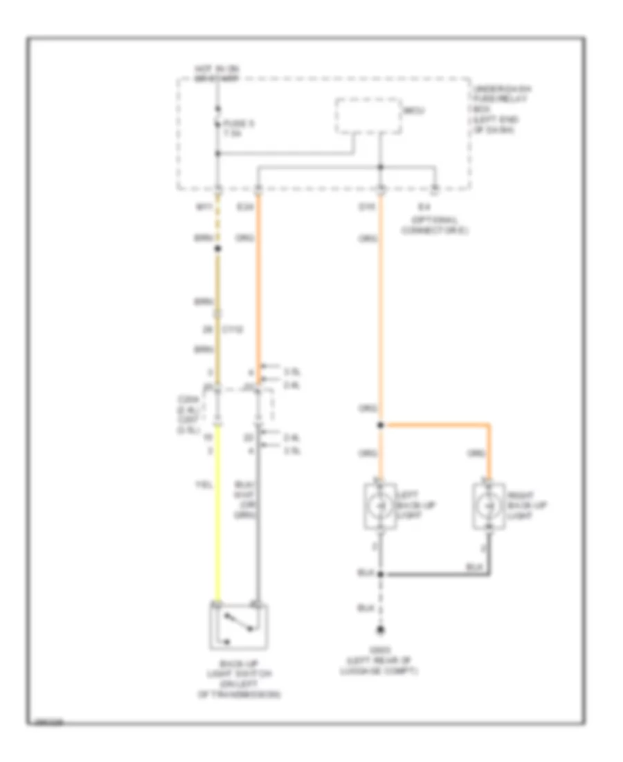 Backup Lamps Wiring Diagram, MT for Honda Accord LX 2013