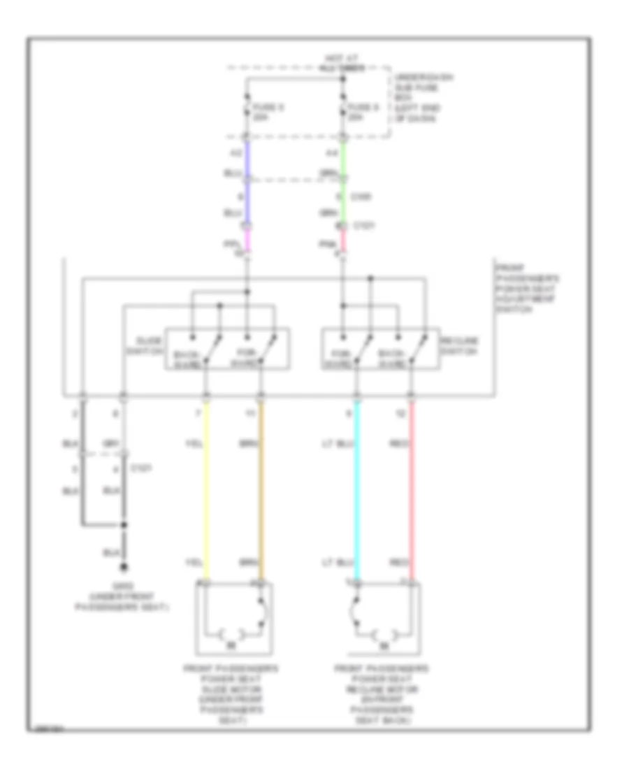 Passenger Power Seat Wiring Diagram for Honda Accord LX 2013