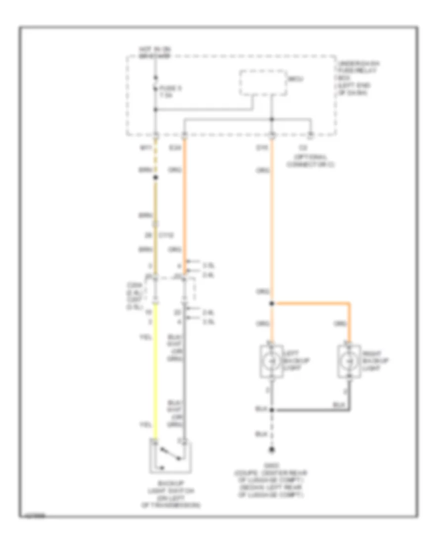 Backup Lamps Wiring Diagram, Except Hybrid with MT for Honda Accord EX 2014