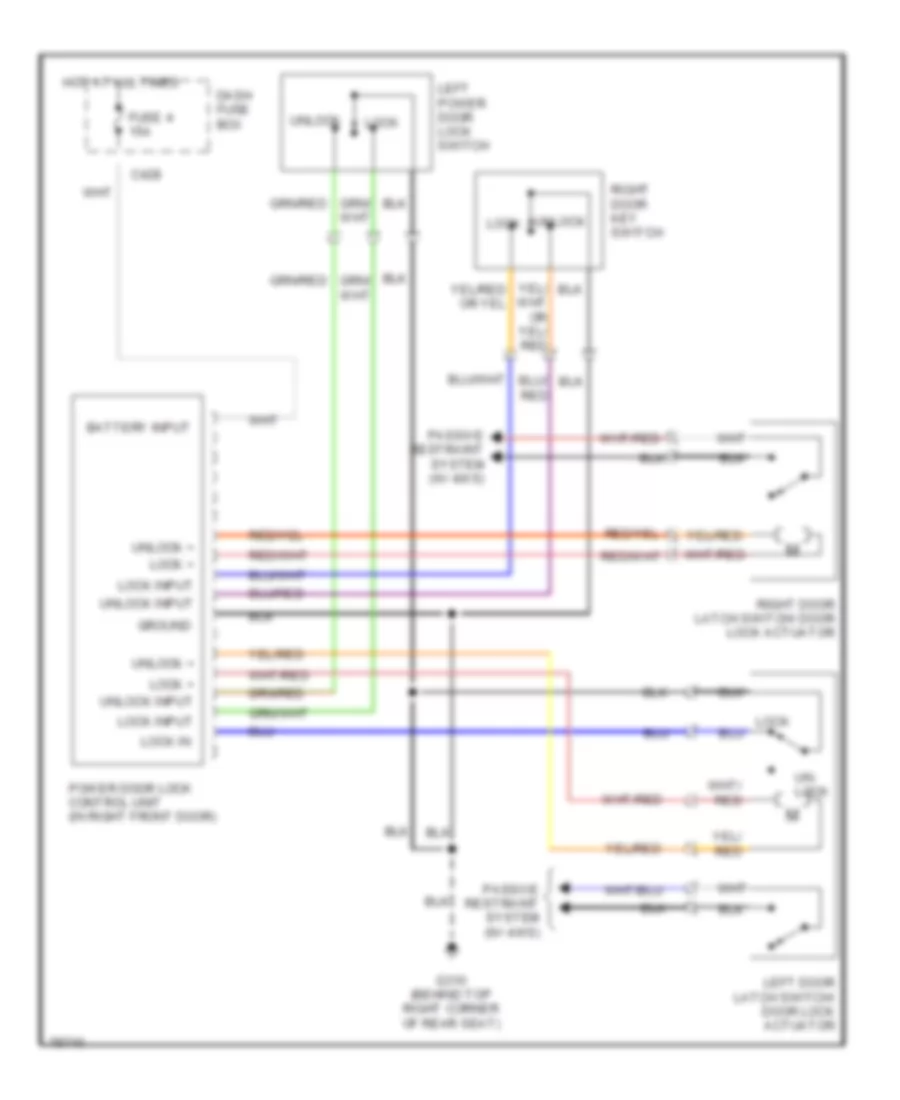 Power Door Lock Wiring Diagram for Honda Prelude 2.0 Si 1991