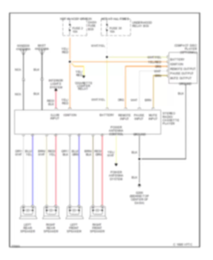 Radio Wiring Diagrams for Honda Prelude Si 1991