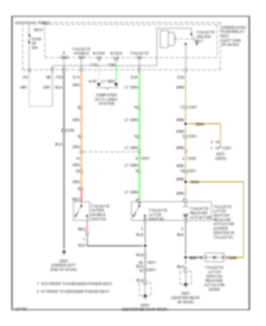 Tailgate Release Wiring Diagram for Honda Pilot EX 2014